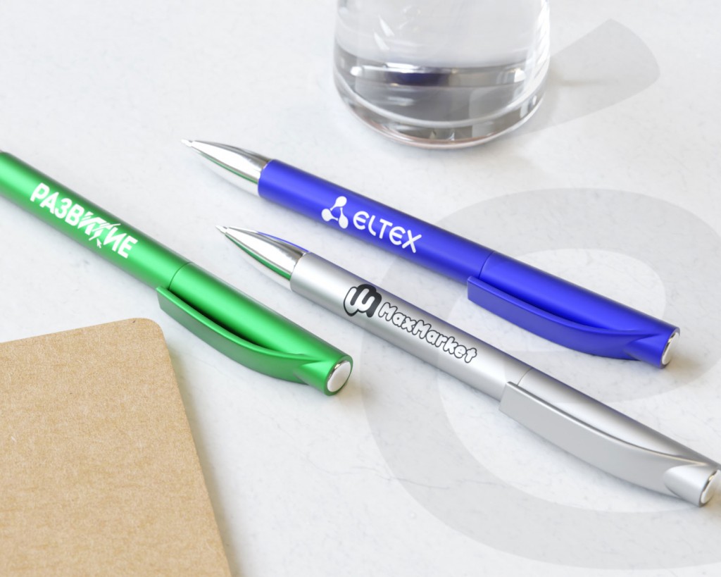 Ручки пластиковые цветные с логотипом на заказ оптом